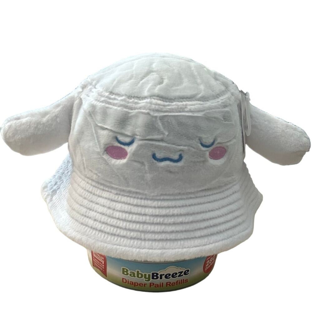 Sanrio White Cinnamoroll Plush Bucket Hat with Pink Cheeks